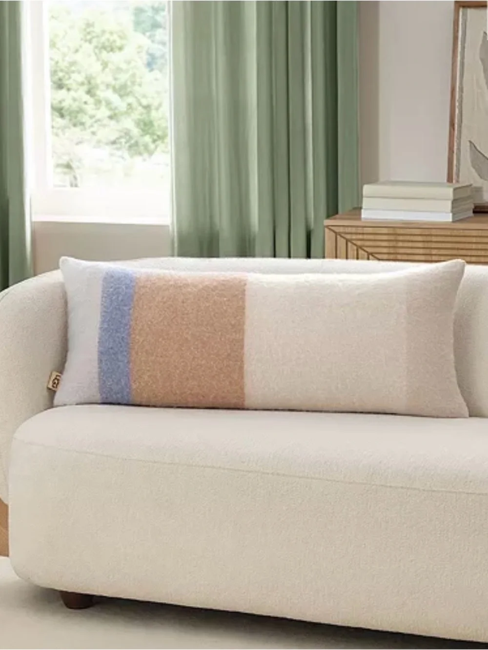 UGG Bolster Lumbar Pillow 14x36 Misty Wisteria Stripe NWOT